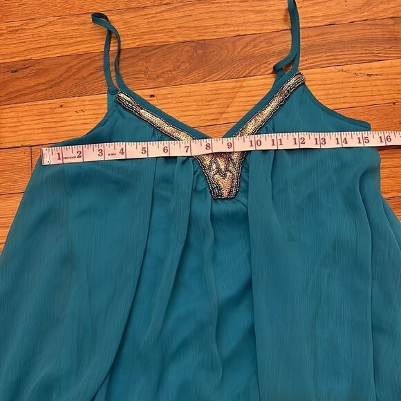 Express turquoise sequin flowy dress size S - Picture 6 of 7